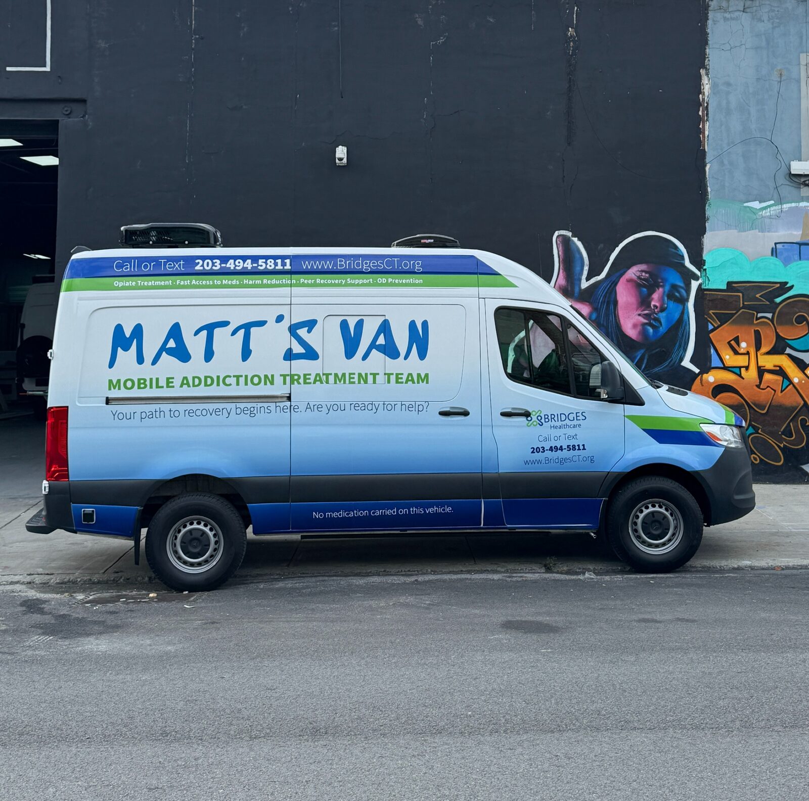 Mobile addiction treatment Sprinter with community health branding