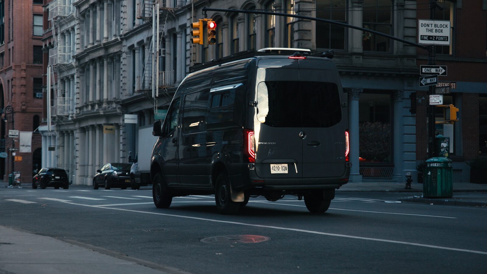 Van-scale mobile command post on a Manhattan street